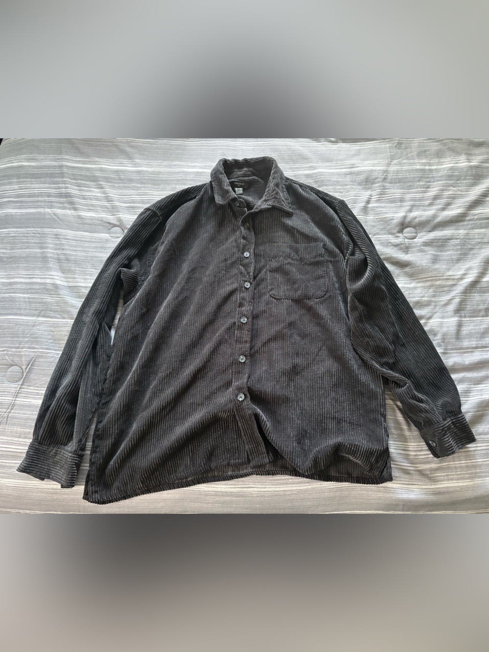 Forever 21 Men's Black Corduroy Shirt Jacket